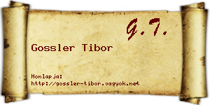 Gossler Tibor névjegykártya